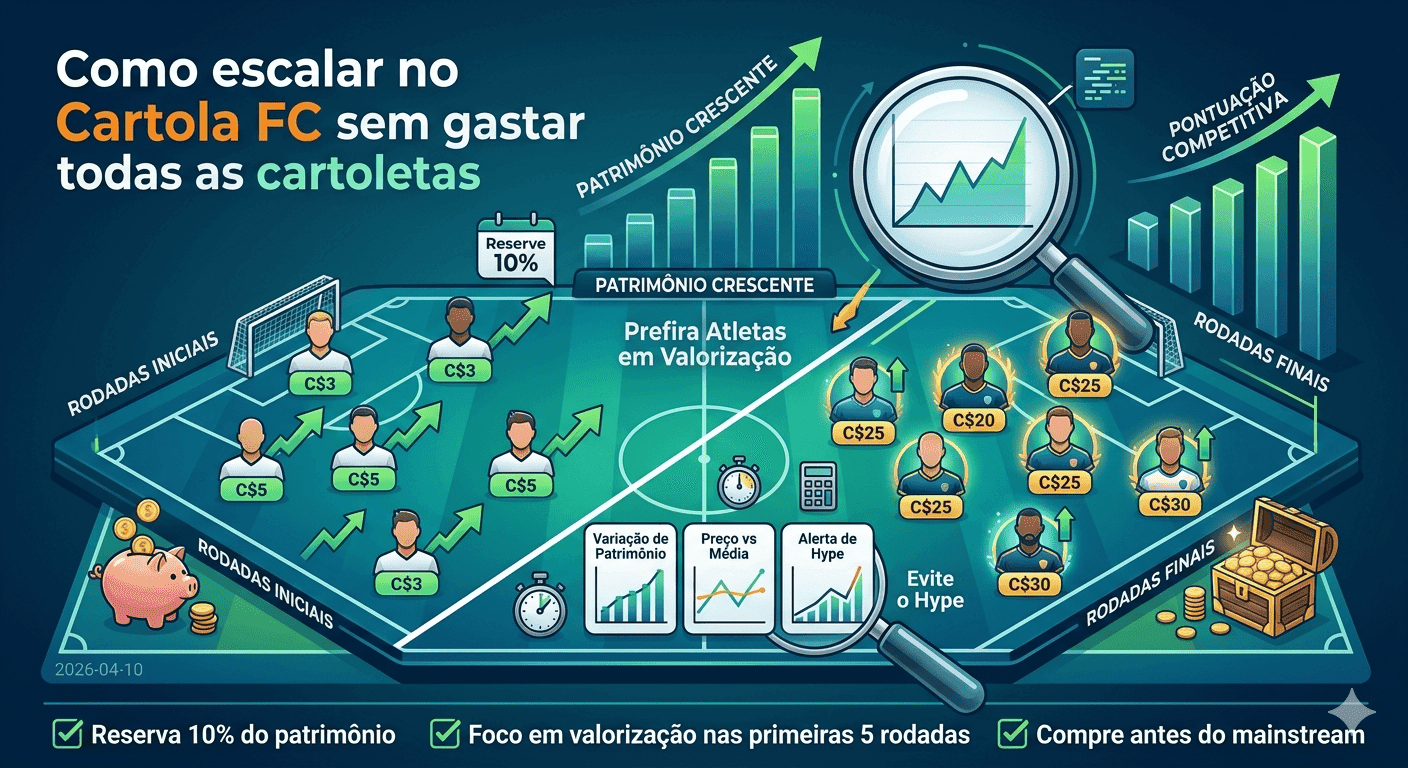 Como escalar no Cartola FC sem gastar todas as cartoletas